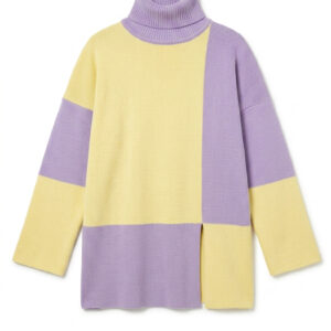 Sweter CHECKMATE fioletowo-żółty
