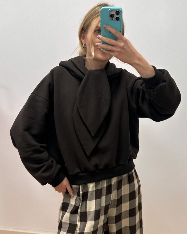 Bluza z wiązaniem - czekoladowa