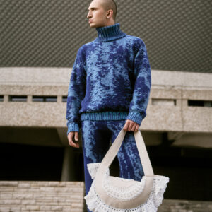 Moherowy sweter z golfem SMOKE