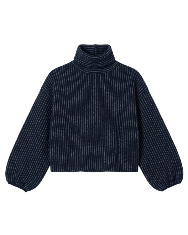 STRIPES Bluzka żakardowa z wiązaniem w prążek 2w1
