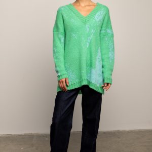 Sweter moherowy zielony