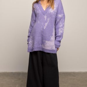 Sweter moherowy fioletowy