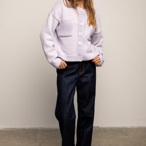 Kurtka dzianinowa CHUNKY lawendowa