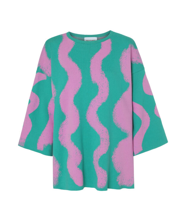 Sweter SPRAY różowo-zielony